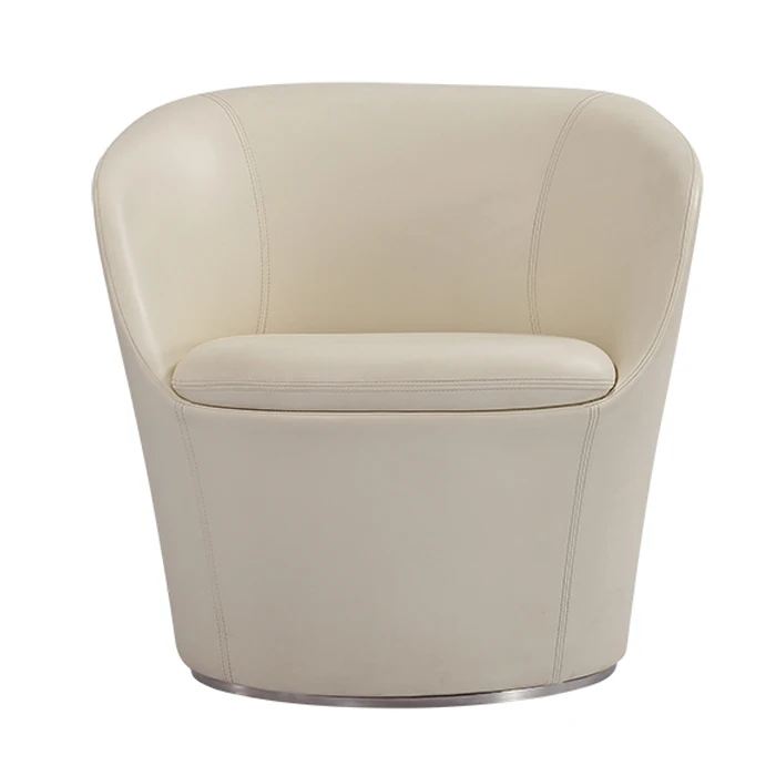 Restaurant couch white leather european modern single couch sofas for cafe