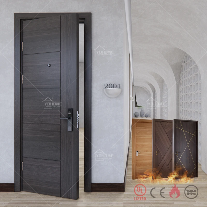 Shanghai fire wood doors for hotel rooms door with frames internal timber doors fire rated