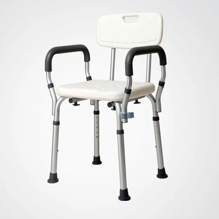 Shower Chair with Arms Adjustable Portable Removable Bath Stool Tub Bench Safety Seat Medical Shower Chair for Elderly, Disabled