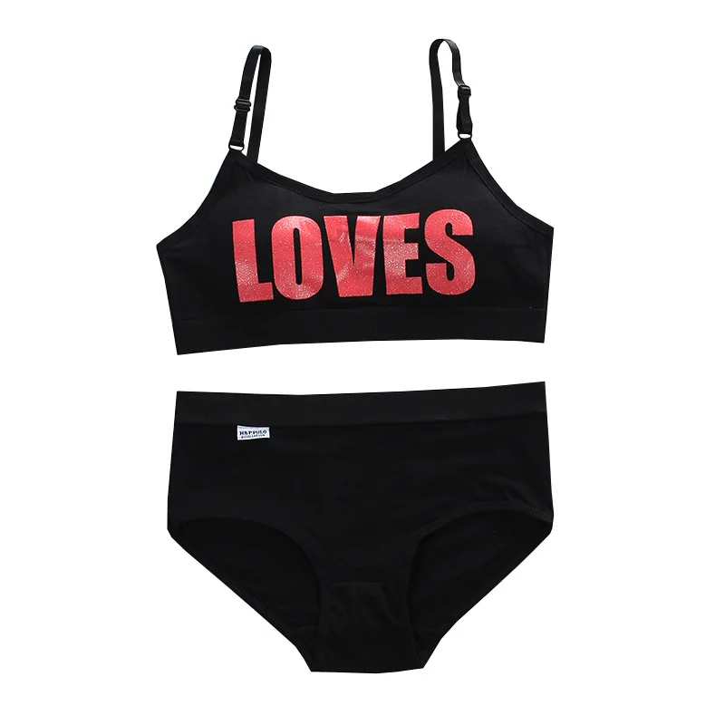 Teenagers Girls Lingerie Cotton Underwear Sets Kids Young Girls Training Bras Puberty Students Bra Vest Brassiere Panties