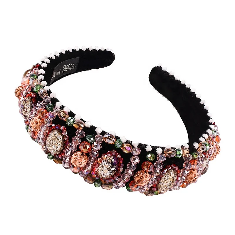 
Retro Baroque Glitter Crystal Hair Hoop Luxury Exquisite Shinning Diamonds Headband For Lady 
