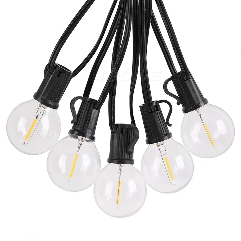 Solar Led String Light G40 Solar Patio String Lights with 25 Shatterproof G40 LED Bulbs Waterproof Solar Powered Lights String