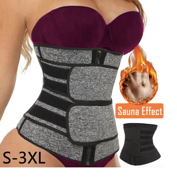 Fashion Women Sauna Effect Neoprene Body Shapes 3 Strap Slimming Corset Waist Trainer Belt