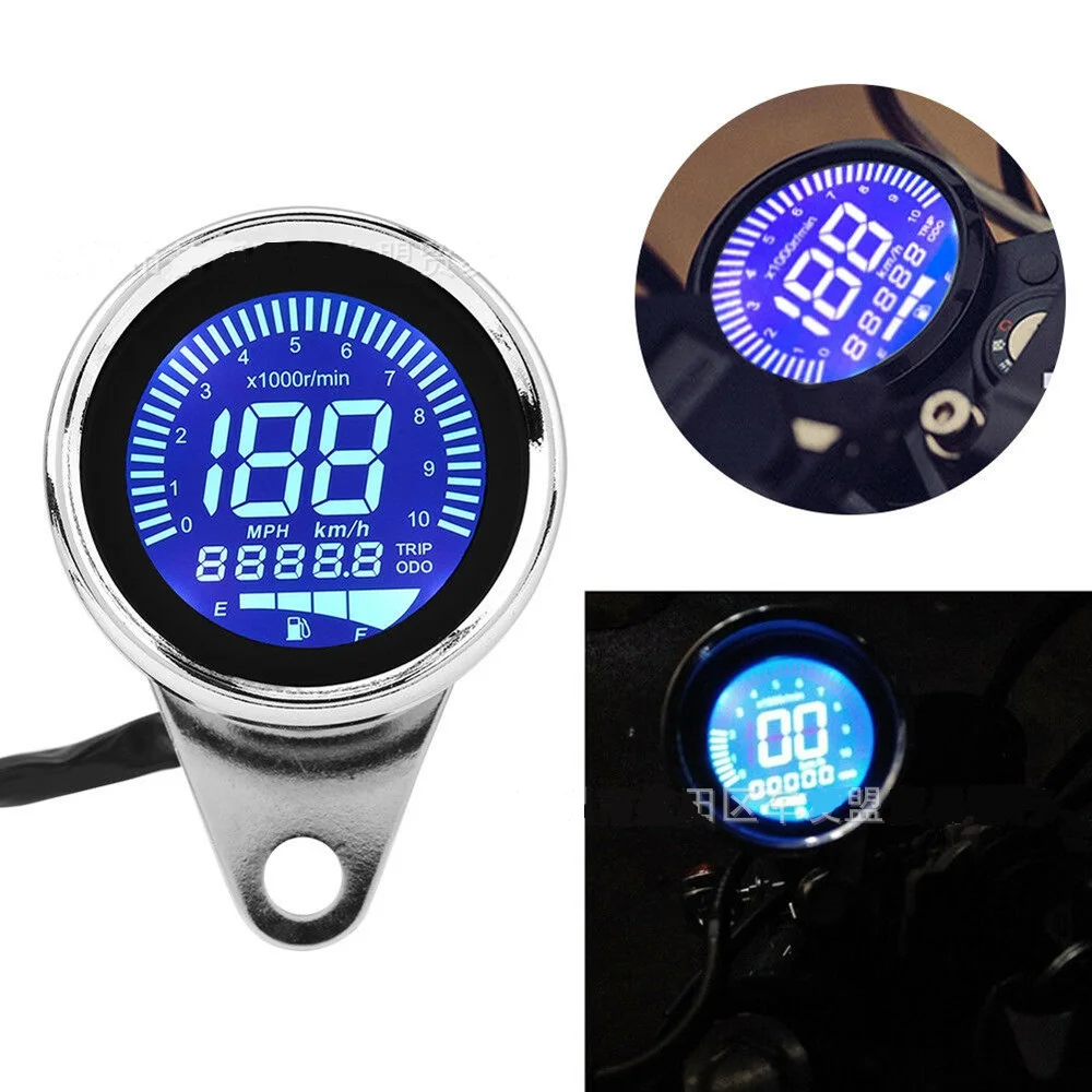 ALL NEW Universal Motorcycle Digital Motorcycle Speedometer Retro LCD Odometer Cafe Racer Tachometer indicator Scooter ATV Meter