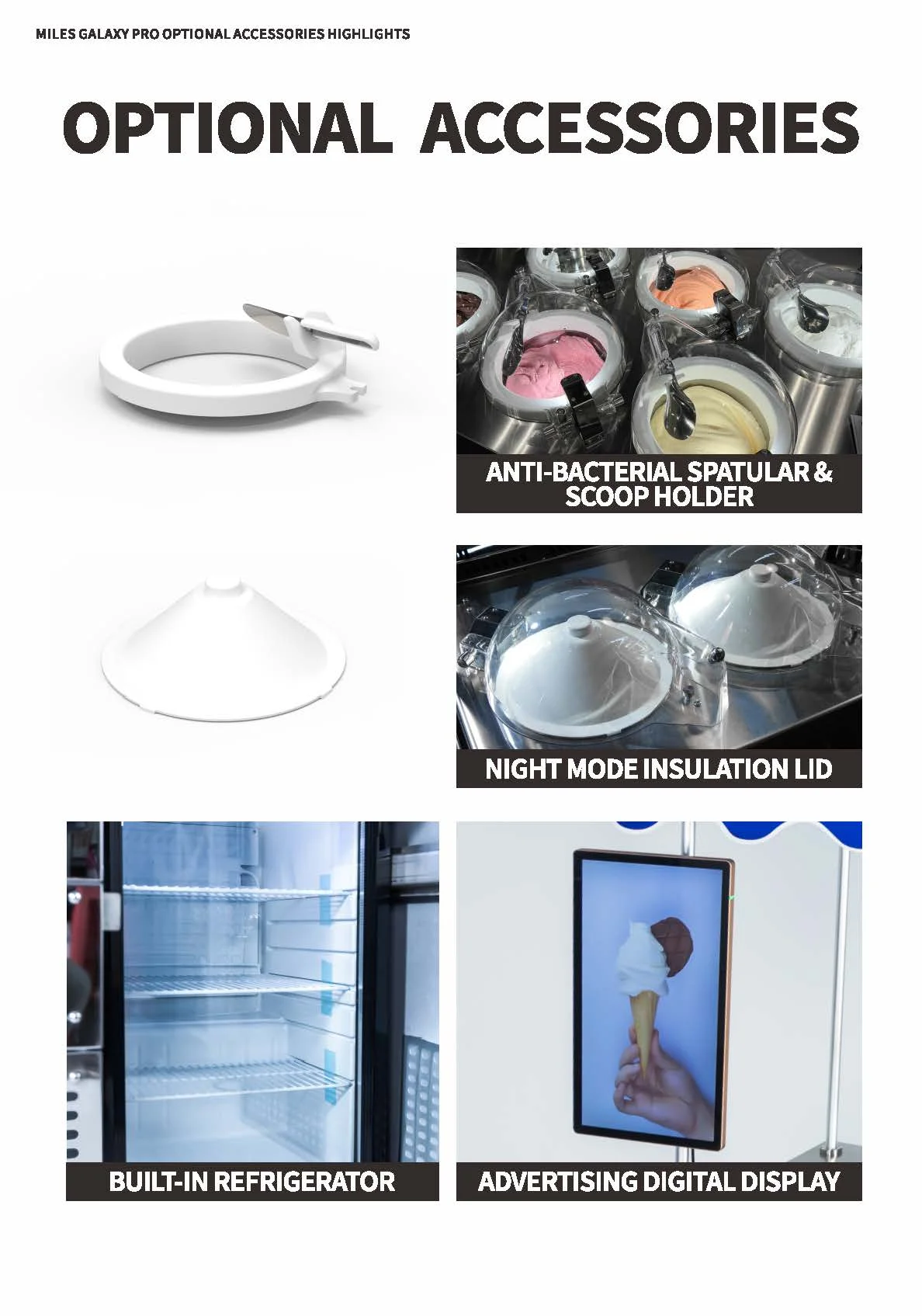 All in one professional batch freezer ice cream gelato maker Mobile Food Cart Miles Galaxy Pro V4 Cart Show Case Gelato Pozzetti
