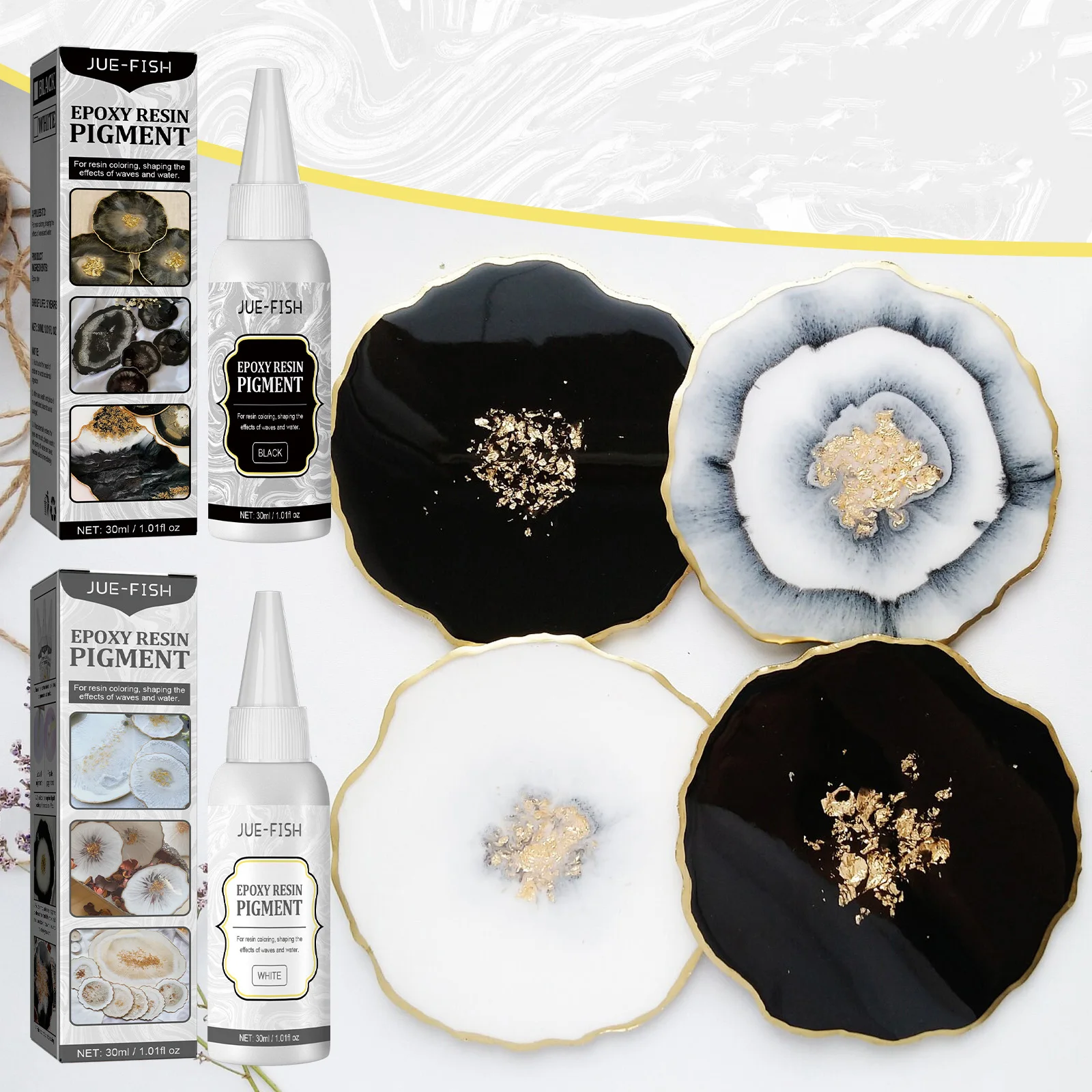 Краска Jue-fish для эпоксидной смолы водостойкий цветной пигмент безопасный жидкий эпоксидных