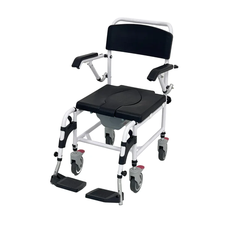 Factory price foldable chair lightweight reclining commode wheelchair shower wheelchairs with toilet