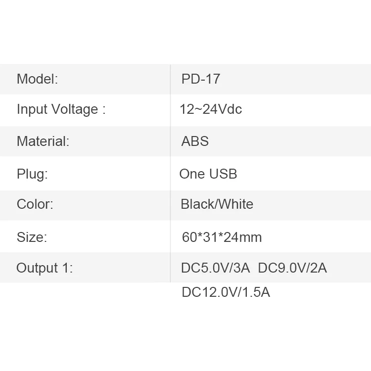2021 Hot Selling Wholesale Usb Type C Car Charger Dc12-24 3.1a 18w