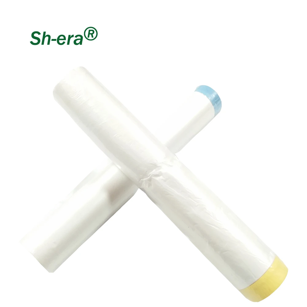 
DIY auto paint clear plastic masking film with adhesive pre-taped masking tape 