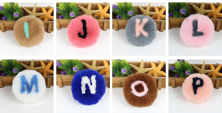  Puff Key Chain Red Silver Large Faux Fluffy Pompom Puff Ball Fur Ball Fur Ball Heart Pom Pom Key-chain