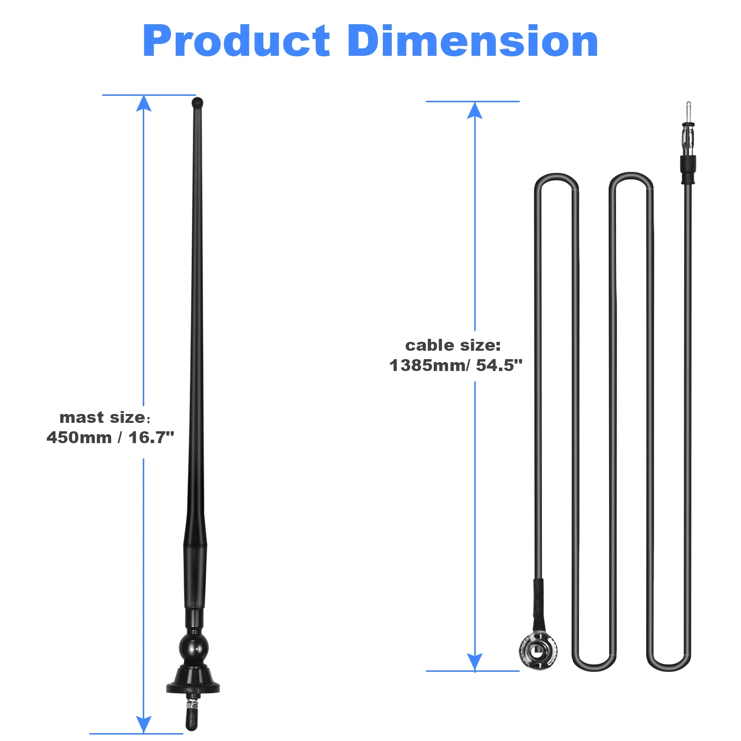 Marine Radio Car Black Rubber Antenna  Antenna Waterproof Flexible Marine FM AM Modulators For Car Yacht Tractor ATV UTV RV
