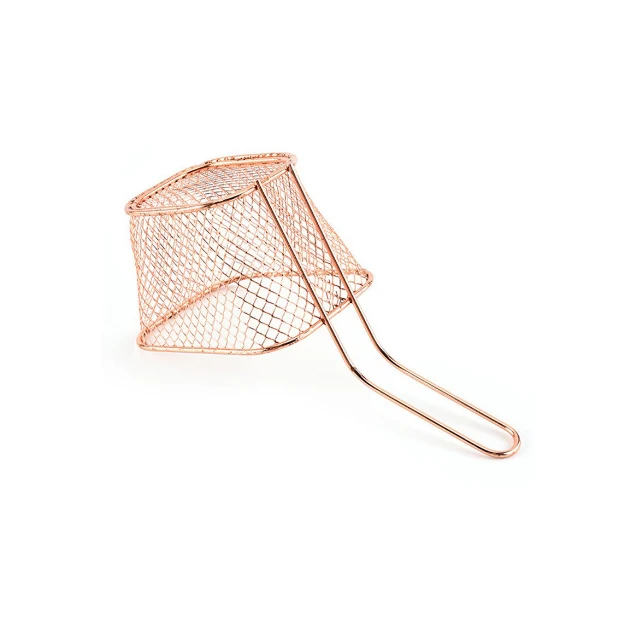 4 Inch Silver Stainless Steel Mini French Fry Chips Baskets Net, Square Fry Basket for Chips, Onion Rings, Chicken Wings