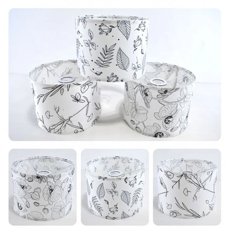 Floor Lamp Table Bedroom China Style Lampshade Painted Fabric Material Lampshade