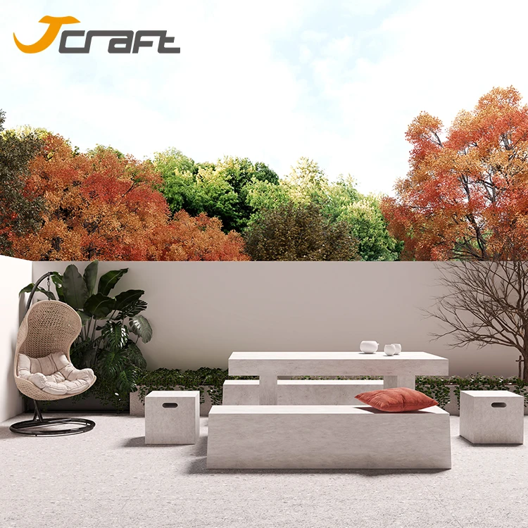 High quality concrete table comfortable durable garden furniture set