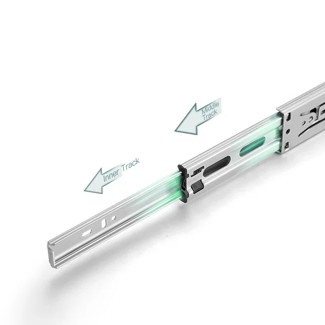 Full Extension Slider Drawers Self Closing Hardware Telescopic Rails Soft Close Steel Ball Slide