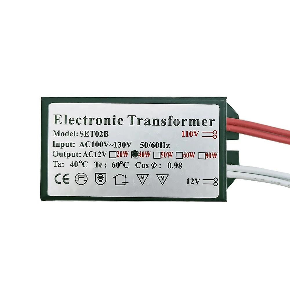 110V Electronic Transformer 40W AC110V-130V to AC 12V Power Supply For G4 Halogen Crystal Lamp Beads Quartz Chandelier