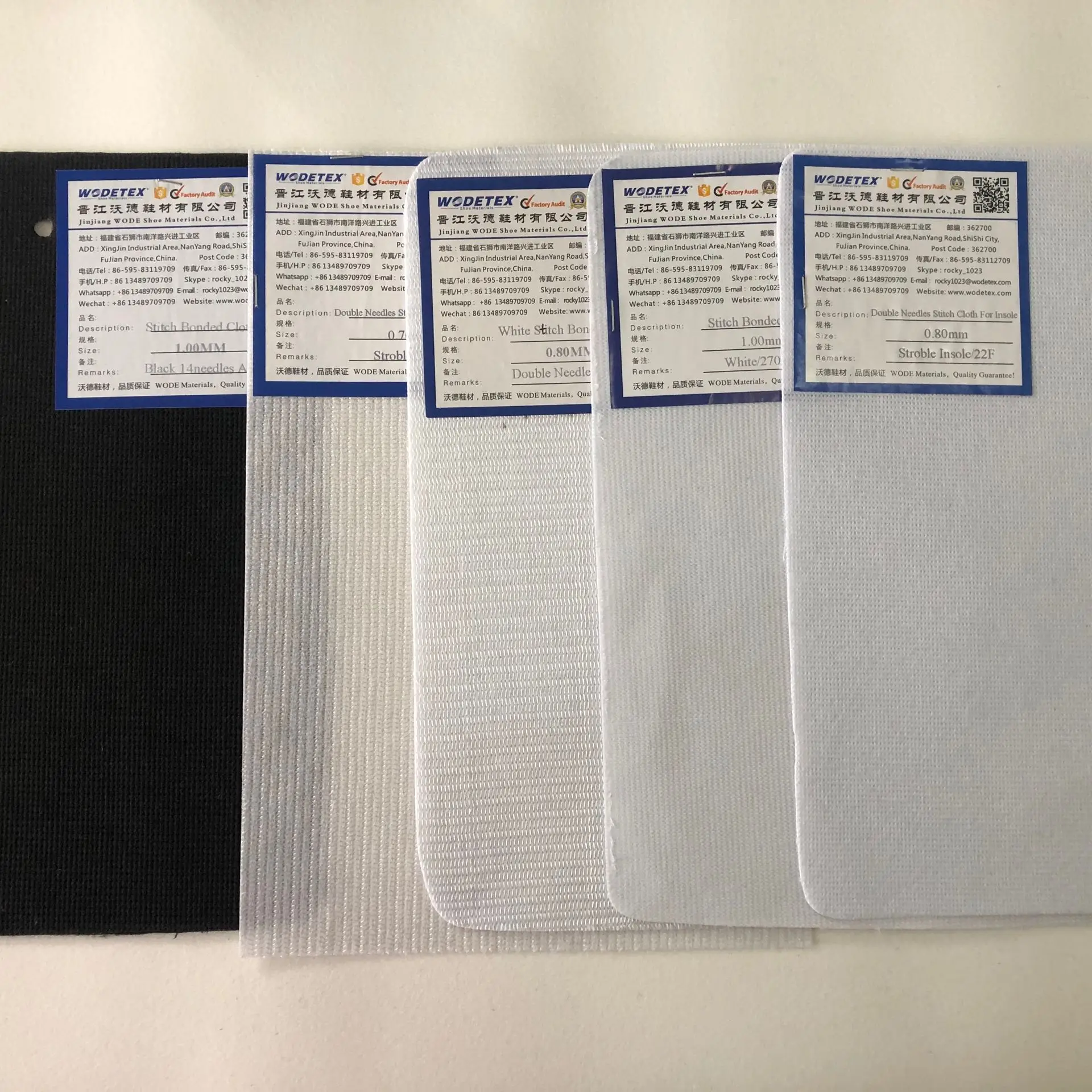 Stitch-Bonded Fabrics 14 Count Black Cloth Polyester Stitchbond Nonwoven Fabric Materials for Shoe or Bag