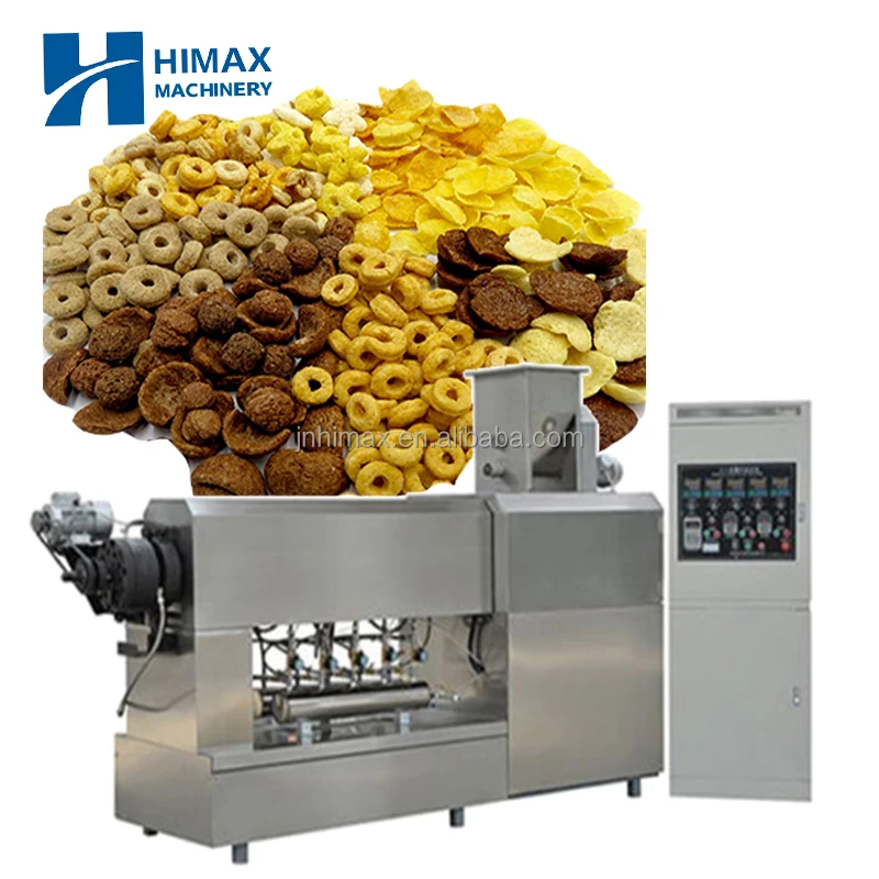 Efficient corn flakes production line puff corn flakes machine twin screw corn flakes extruder