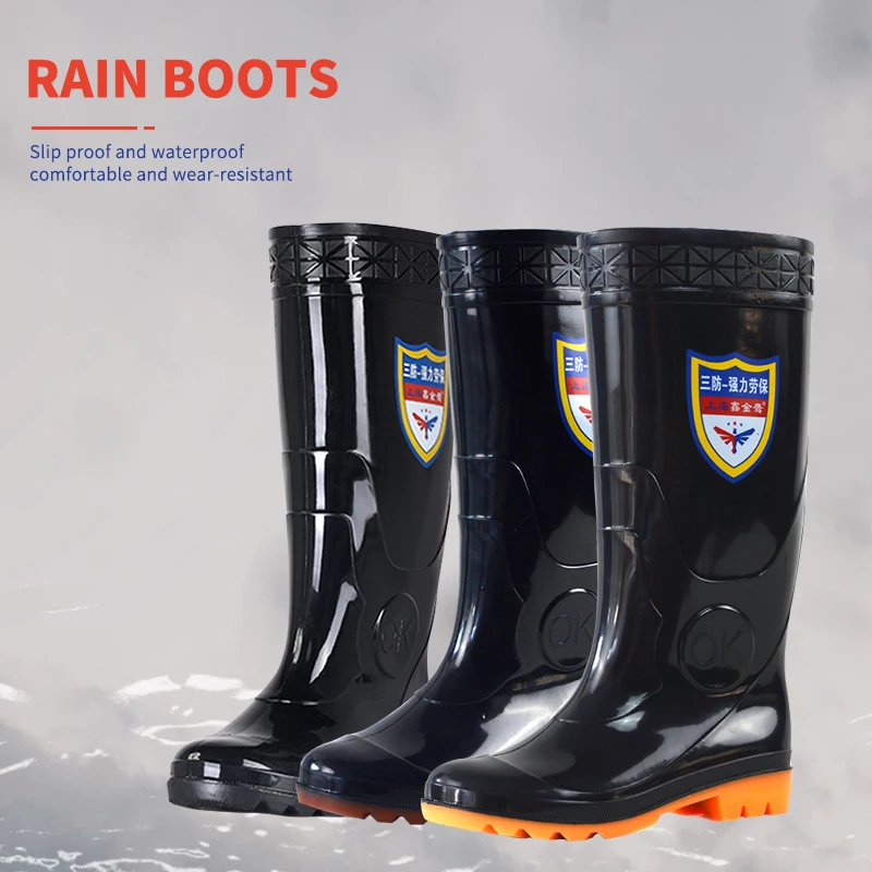 Black tall waterproof Wellington boots Cheap PVC Wellington boots with factory prices and fast delivery rainboots
