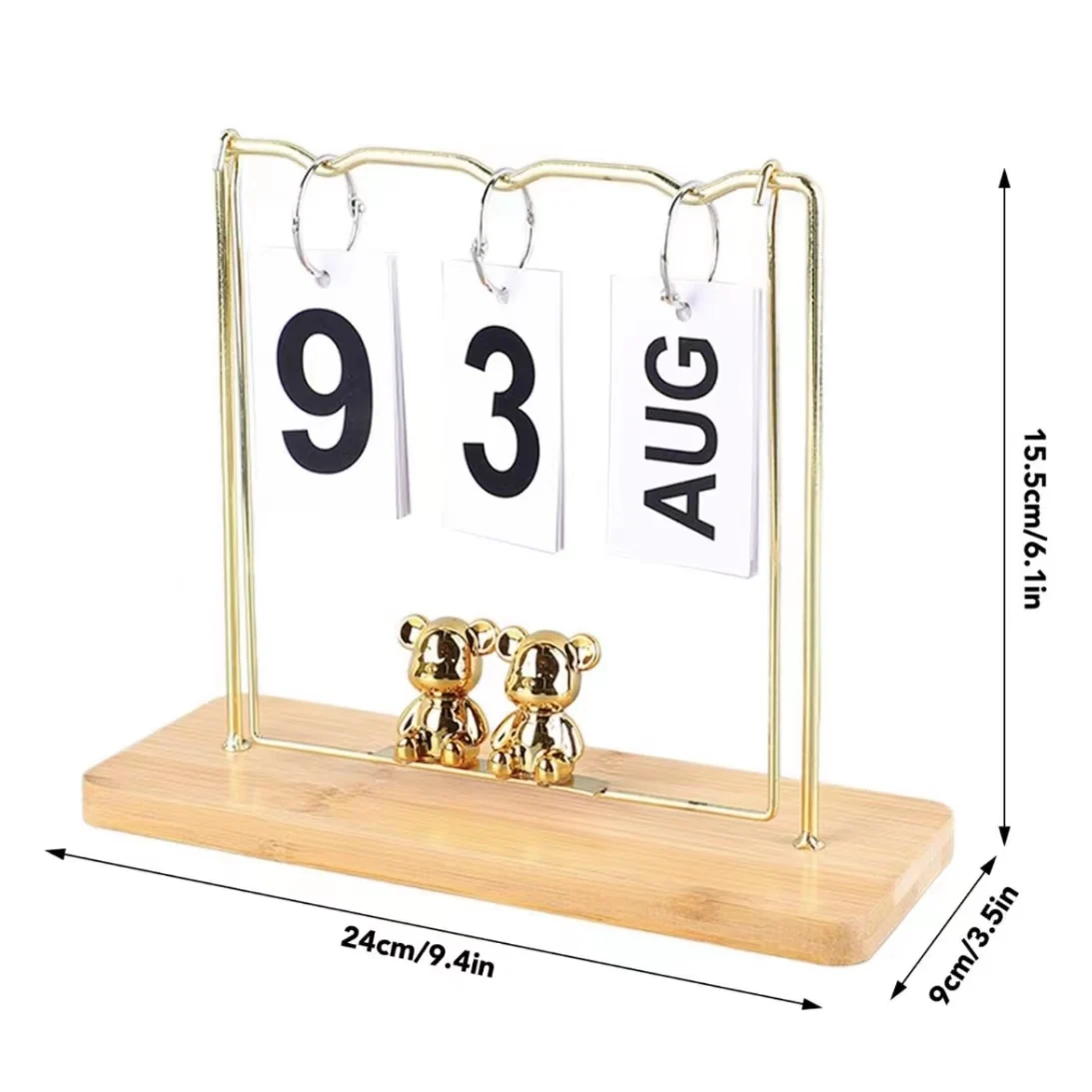 Wholesale Promotional Advent Calendar Printing Simple Kraft Wood Desk Calendar