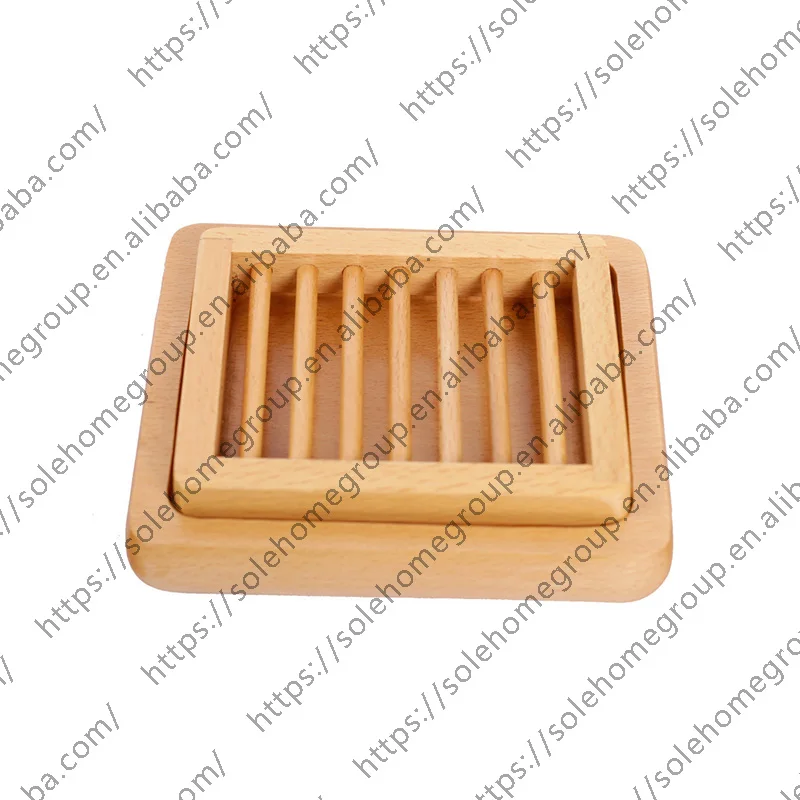 home bamboo wood soap box holder, double layer draining soap box hand craft bathtub shower dish accessories keeps soap dry