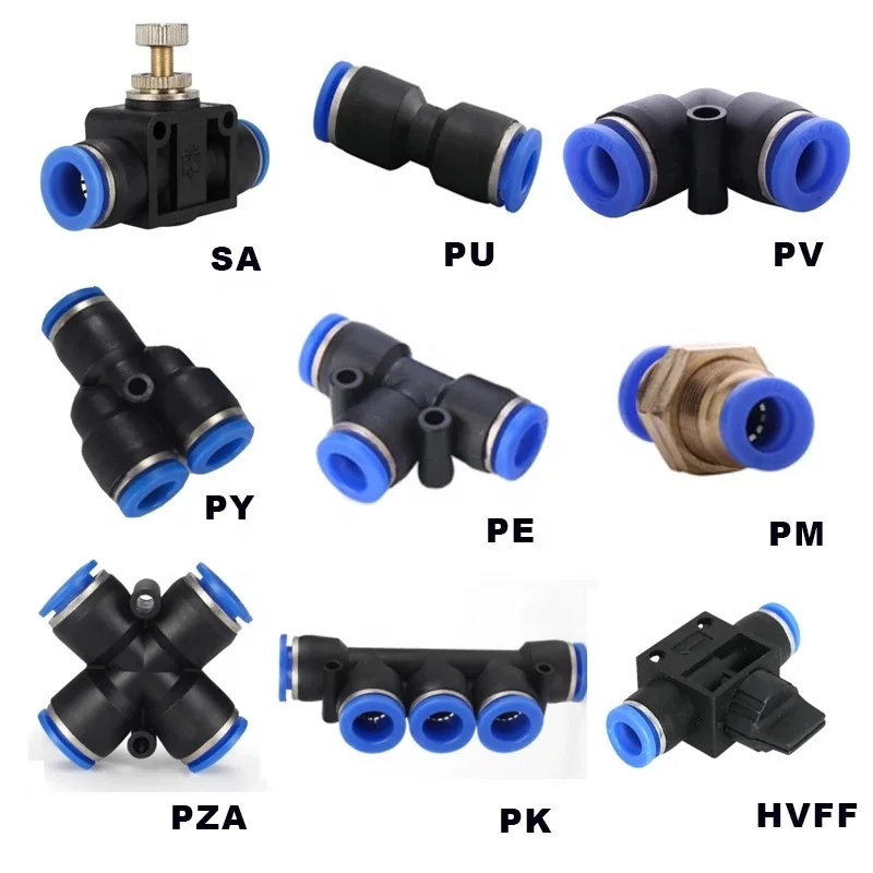 PU PV PY PE PM PZA PK HVFF SA T/Y/L Straight type 4 6 8 10 12 14 16mm pneumatic fittings for air water hose tube connector