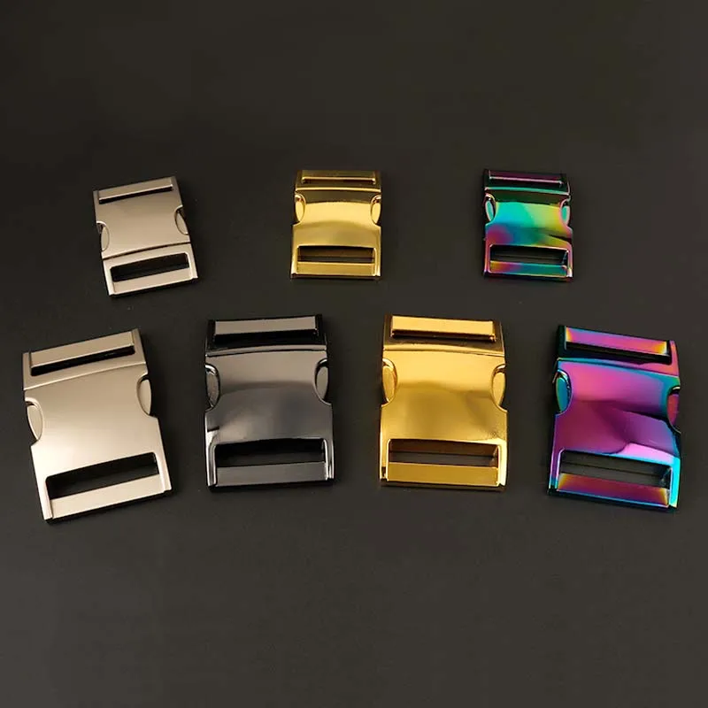 High Quality In stock Custom Color Metal Dog Collar Accessories 15mm Quick side release buckle for pet collar metal hardware