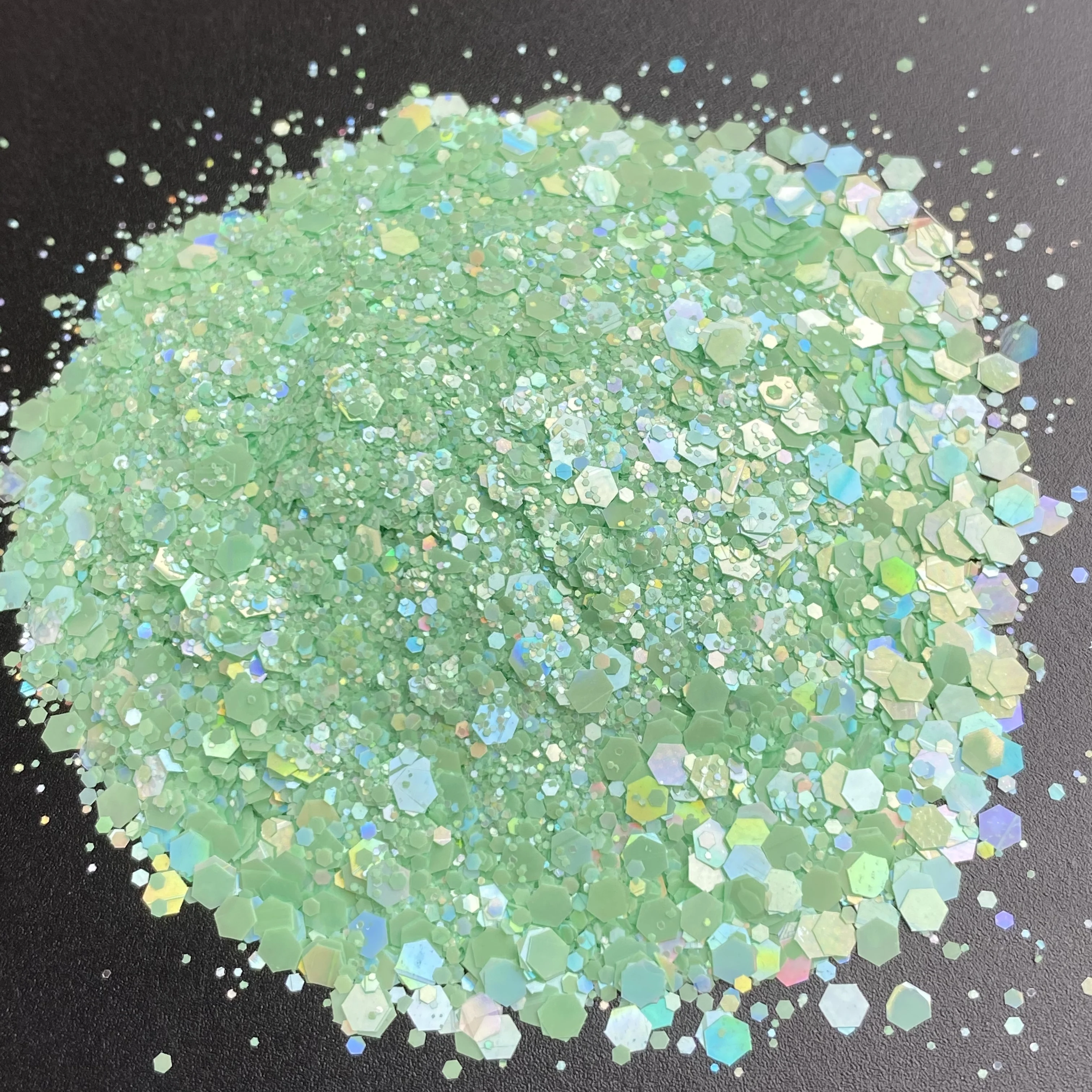 Hot Sale Holographic Rainbow Glitter Bulk 2oZ Shaker Cosmetic Nail Craft Glitter Flakes