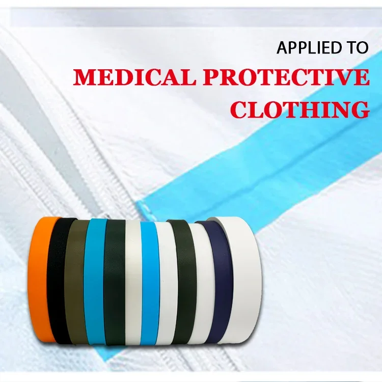 Factory Waterproof Single Sided Hot Melt Adhesive PE Hot Air Seam Sealing Tape for Protective Clothing