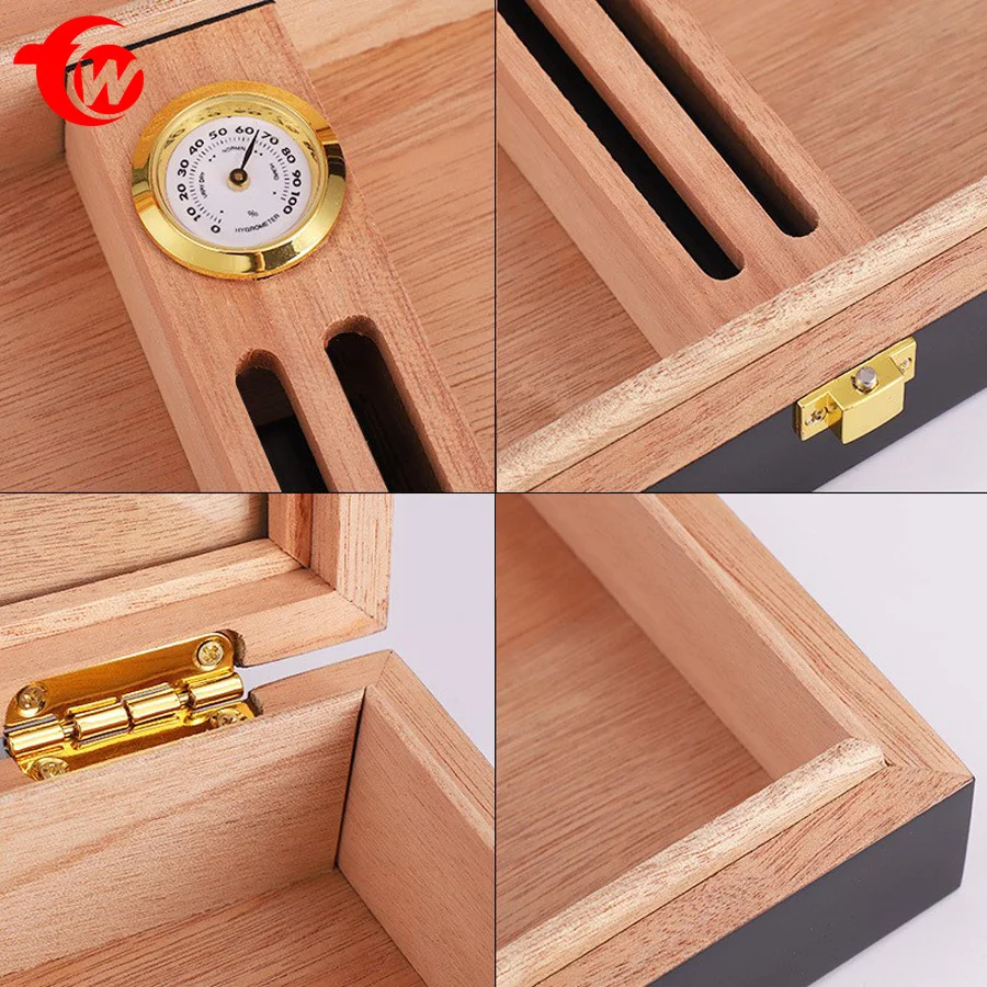 Wood Cigar Showcase Rack Display Humidors Luxury Large Capacity High Quality Humidifier Cigar Cabinet