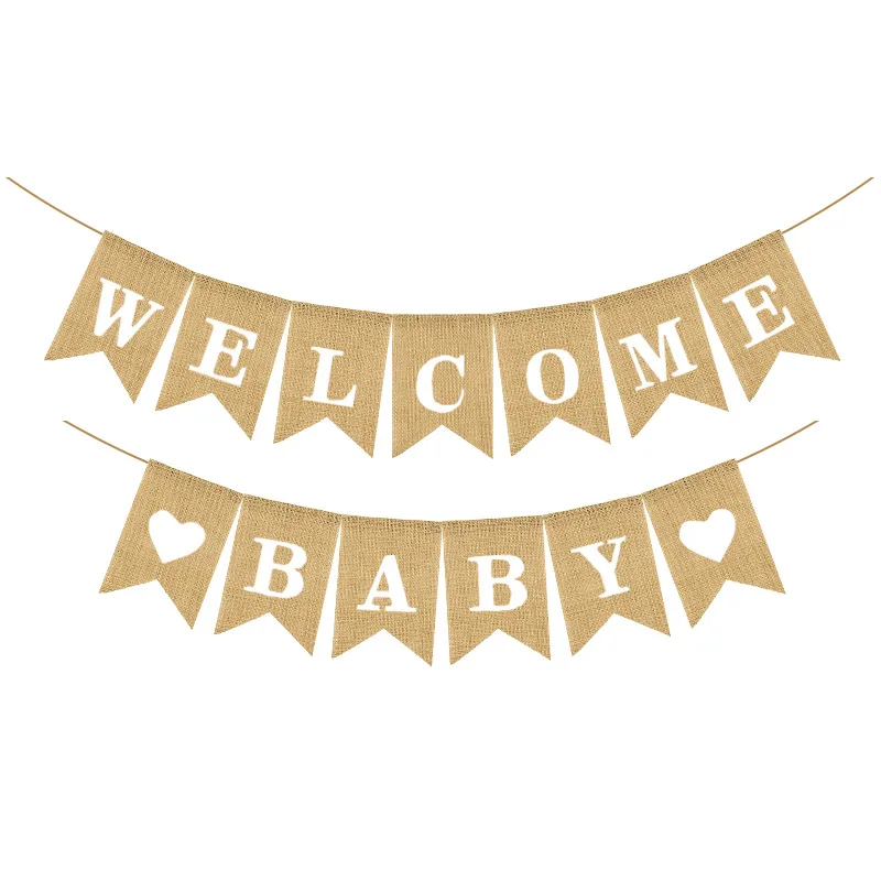 Baby shower party decoration  jacquard banner welcome baby