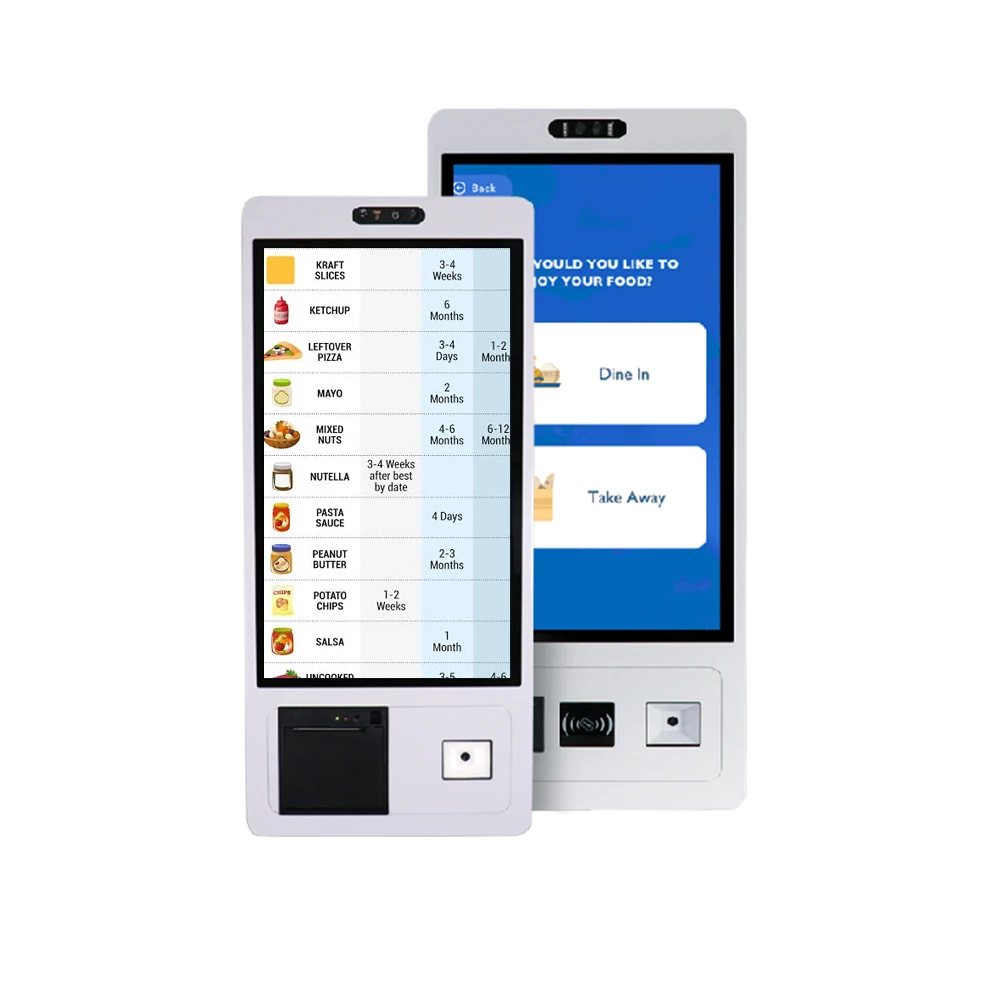 23.8 inch Self Service Ordering Kiosk Machine with software app Self Service Payment Kiosk for Supermarket Restaurant
