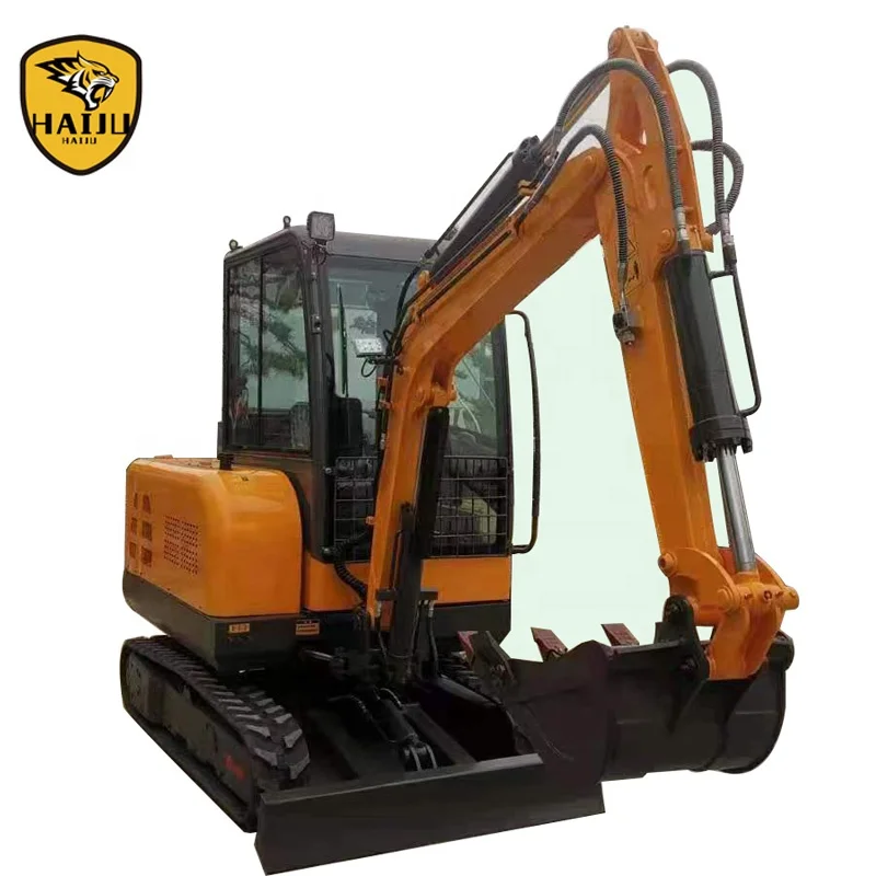 China Made 2.4Ton 2.5Ton HJ35 Micro Mini Excavator Garden Farm Excavator Machine With Closed Cabin Prices