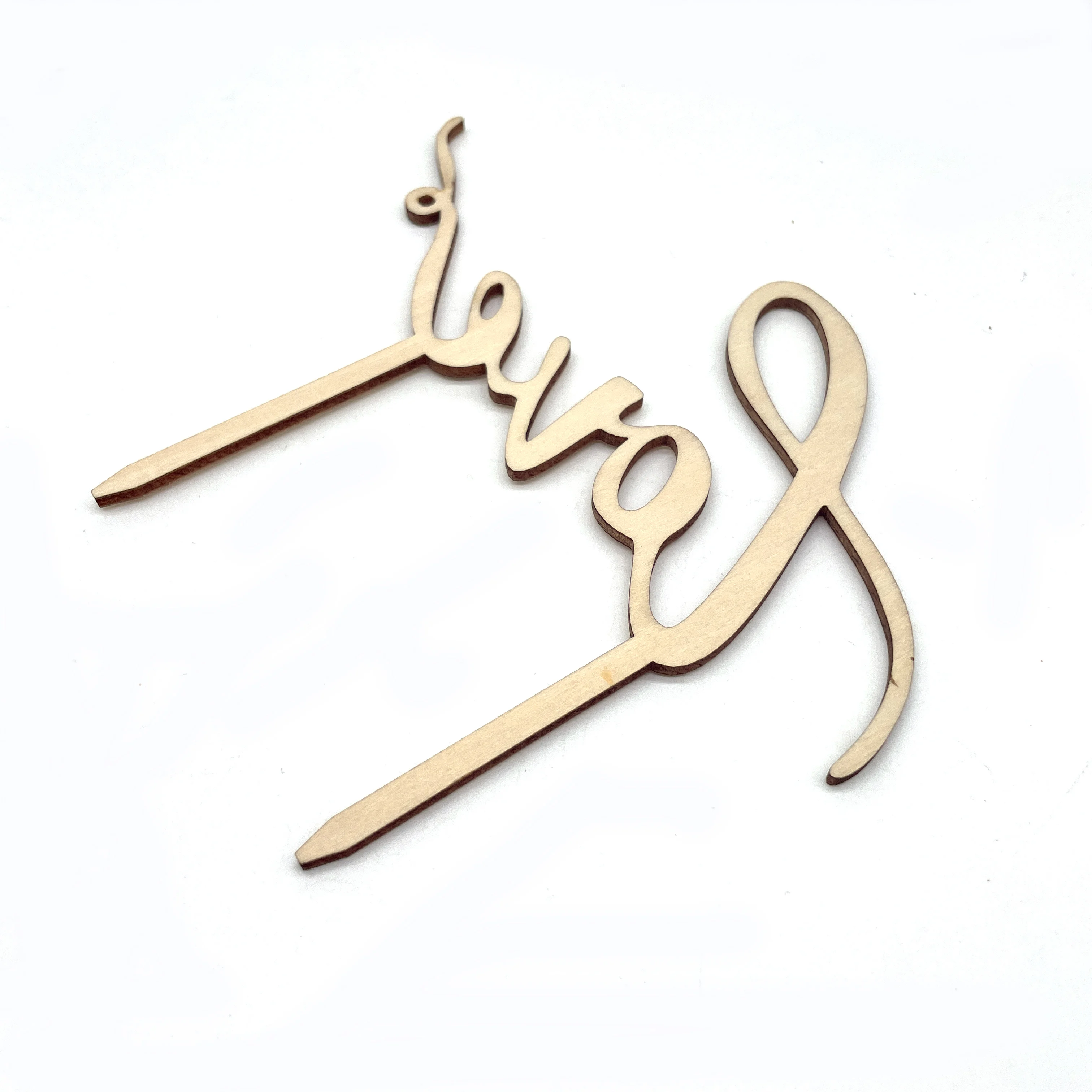 2023 New Wood Love Cake Topper - Wedding/Engagement/Bridal Shower/Anniversary/Birthday Party Decorations Supplies