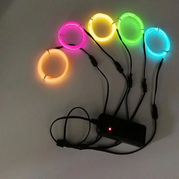 Flexible Neon Cold Car Vehicle Light Glow electroluminescent wire waterproof cuttable 1 year warranty el wire