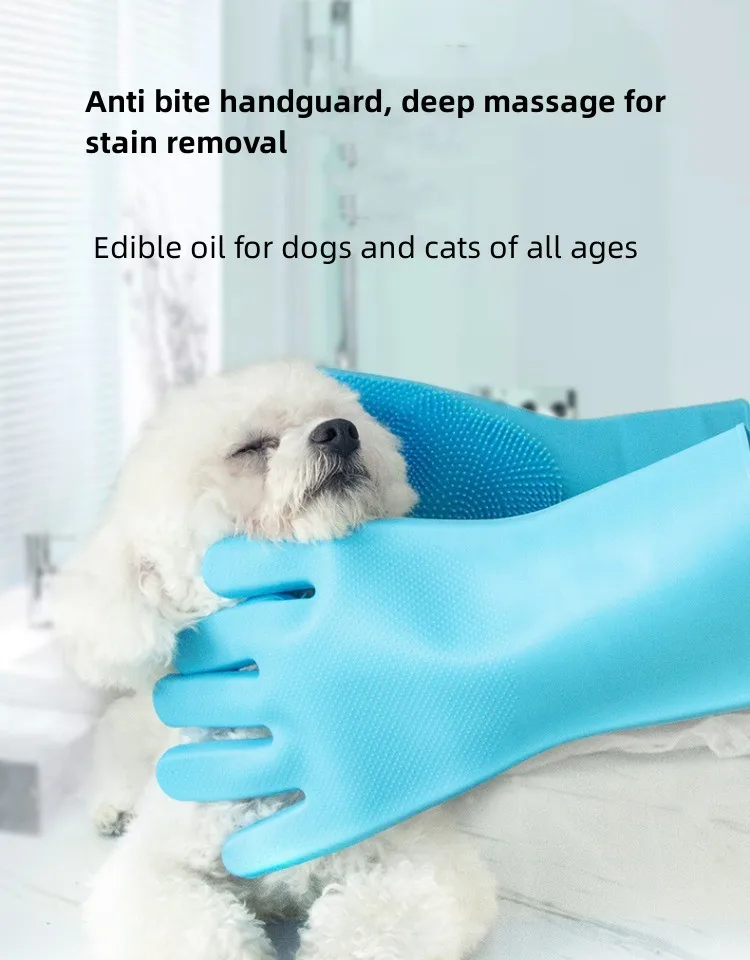 Kingtale Pet Grooming for Bathing and Hair Removal Dogs and Cats Bath Shampoo Brush Soft and Durable Silicone Scrubber for Pets