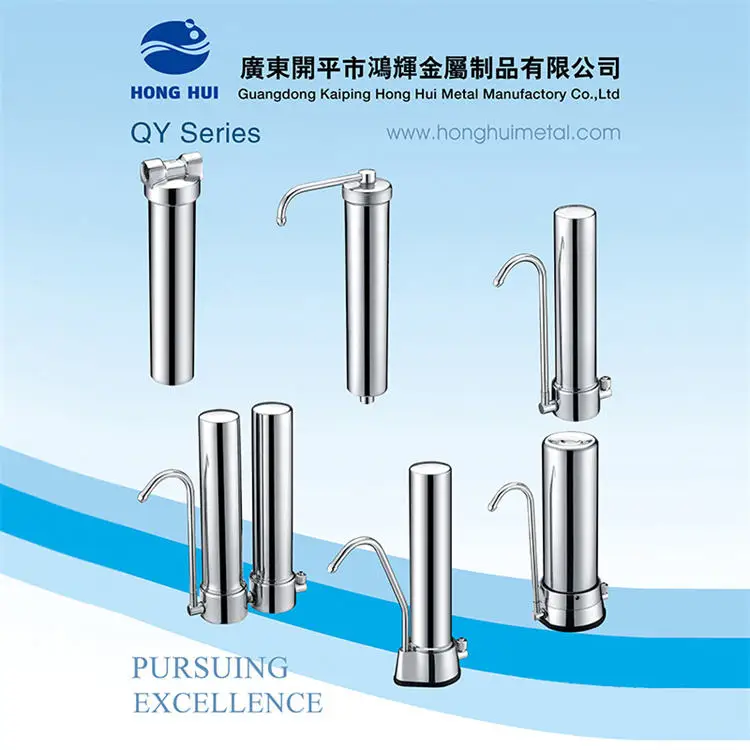QING YUAN HS2-10T Single Stage Ceramic Filter Stainless Steel Countertop Water Purifier Kitchen Faucet