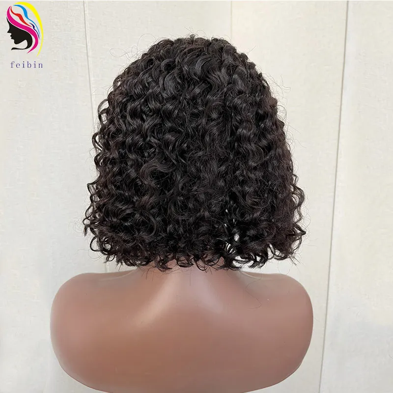 Hot Selling 4x4 water wave short bob 10 inch natural raw brazilian vietnam 100% human hair wig with baby hair