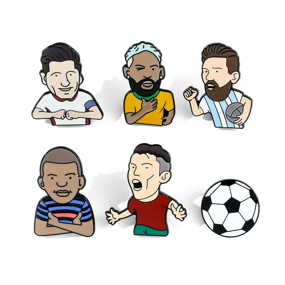 Wholesale famous football star hat pins Metal Crafts Custom Logo sports Hat Enamel Pins For Caps