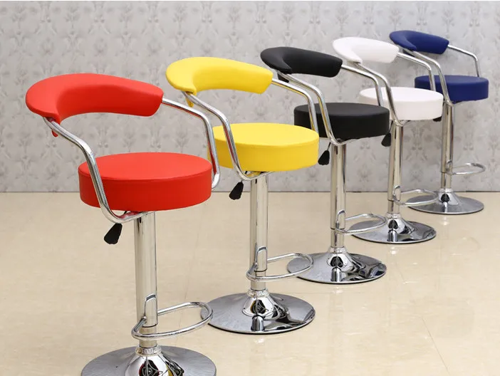 Factory adjustable tufted back PU leather cushion colorful swivel bar chair modern bar stools with back