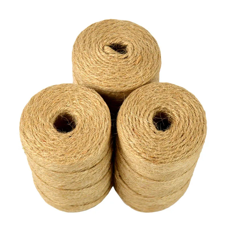 Jute Rope Twine 2mm Hemp Rope Christmas Decoration DIY Rope Factory Price Gardening Natural 100meters Wire 100 Meters Avalilable