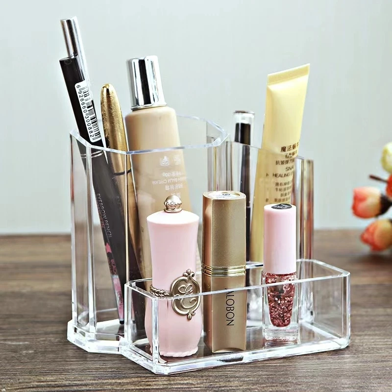 Acrylic Makeup Organizer  Pen Storage Lipstick Nail Polish Jewelry Makeup Brush Holder Organizer Box for Cosmetics Make Up Tools