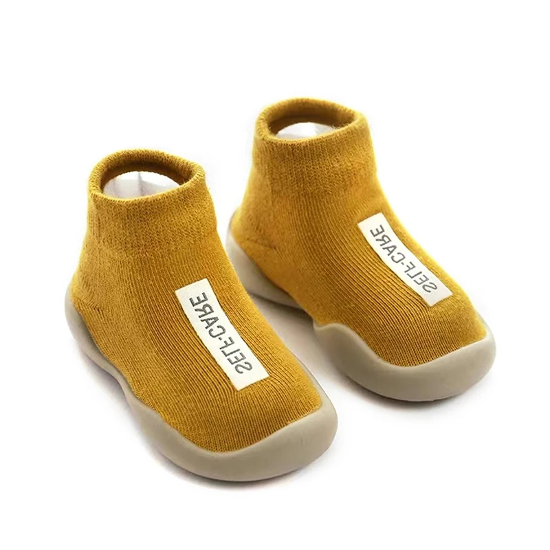 cotton infant casual shoes non-slip toddler first walking shoes rubber sole baby sock shoes