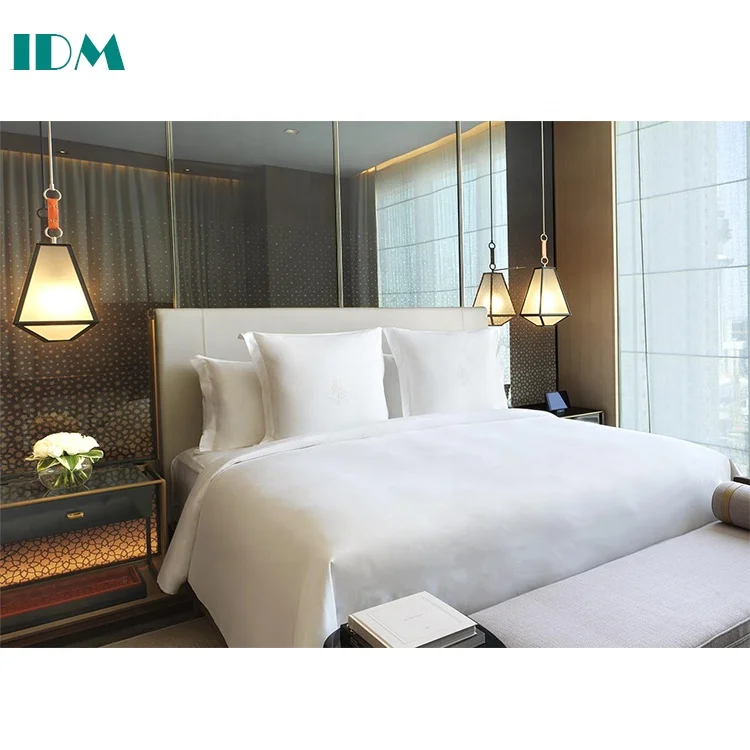 IDM-146 Modern Luxury Metal Wooden Hotel Room Furniture Custom Furniture Hotel 5 Star Hotel Bedroom Set