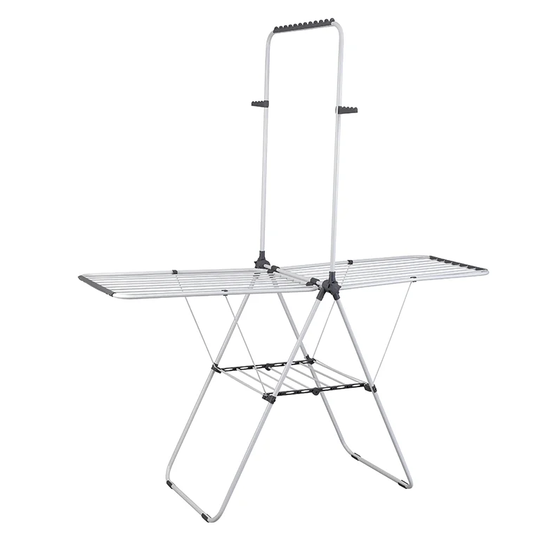 Factory Price Stainless Steel Foldable Clothes Hanger Rack Stand Coat & Clothing Drying Rack Metal Laundry Airer for Storage