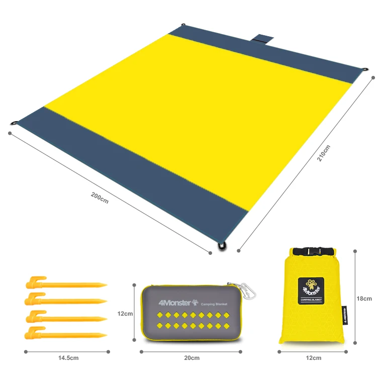 Custom Waterproof Sand Proof Beach Mat Portable Foldable Outdoor Travel Camping Picnic Blanket