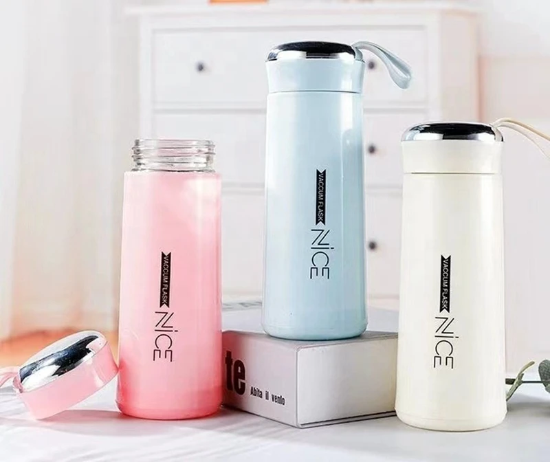 New Nice Glass Liner Creative Water Bottle Simple Department Store Student Bottle Advertising Gift