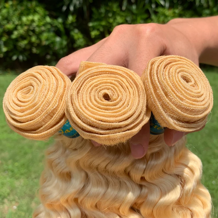  Человеческие волосы Deepwave бразильские пучки волос 613 выровненные светлые необработанные 7a 10a оптовая цена натуральные