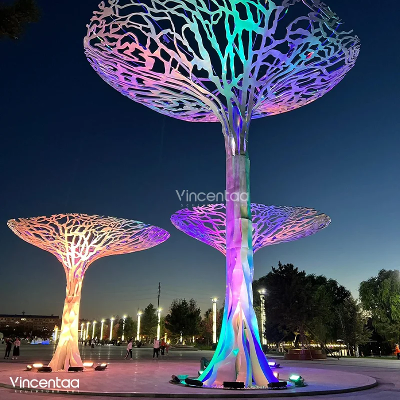 Vincentaa Modern Art Custom Stainless Steel Tree Sculpture For Outdoor Park Decoration