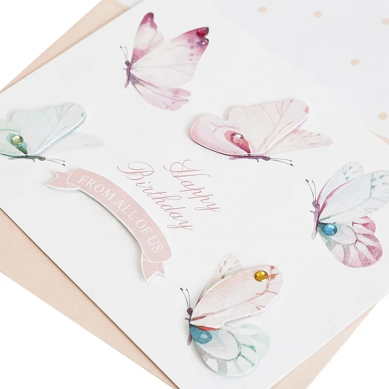 
Hot Sale 3D Handmade Flying Butterfly, Birthday Greeting Cards 